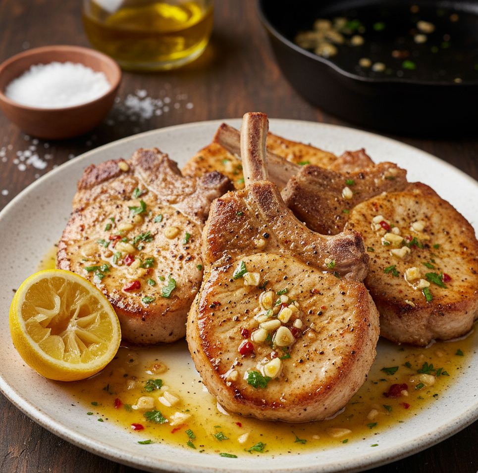 Savory Garlic Butter Pork Chops
