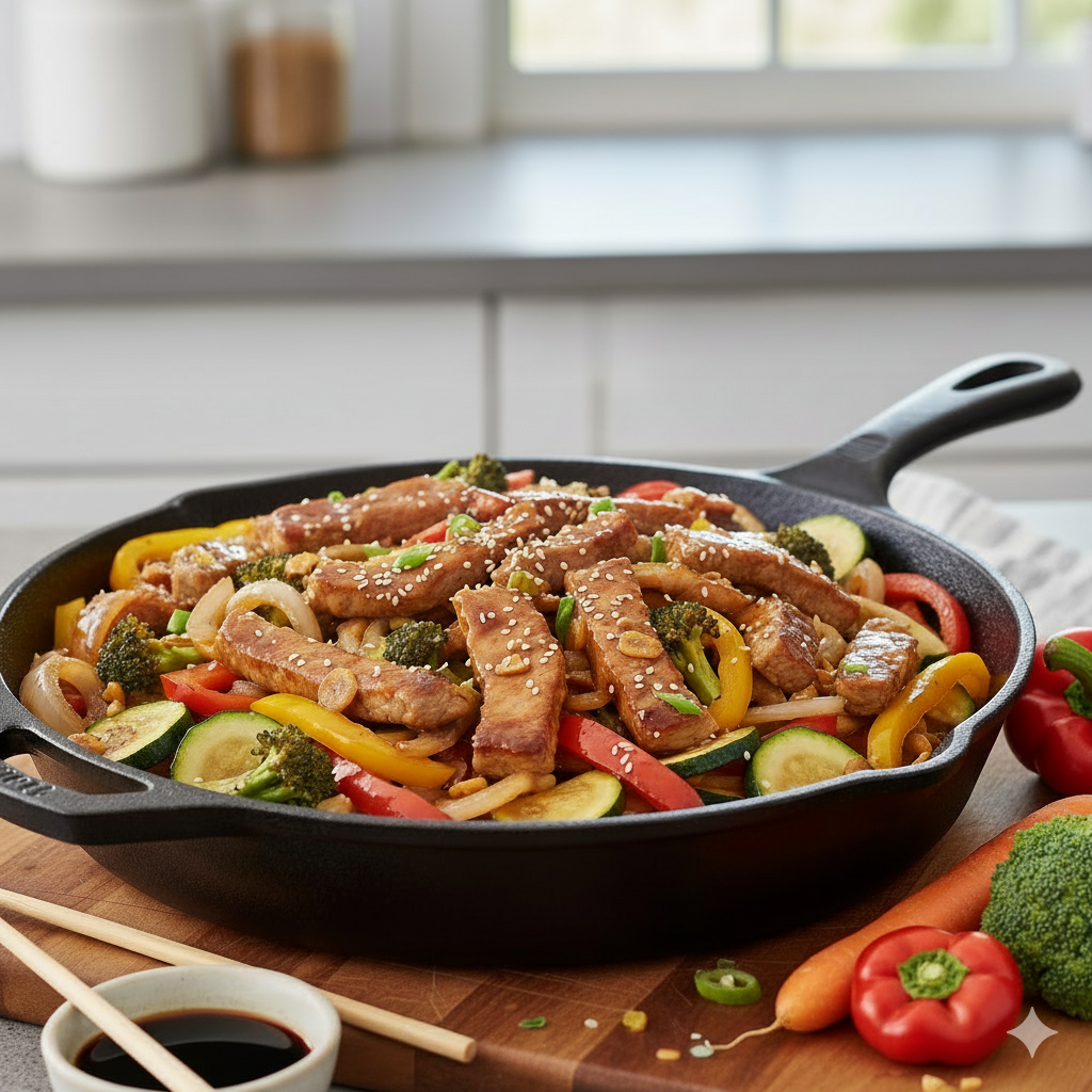 🥘 Easy Pork & Veggie Sauté (Quick and Healthy)